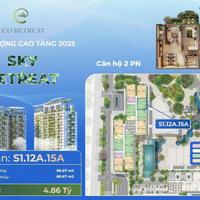 Căn hộ 2PN Eco Long An, Eco Retreat ban công vườn mây, view BT Đảo, 96m2 chỉ 4.5 tỷ rẻ nhất thị