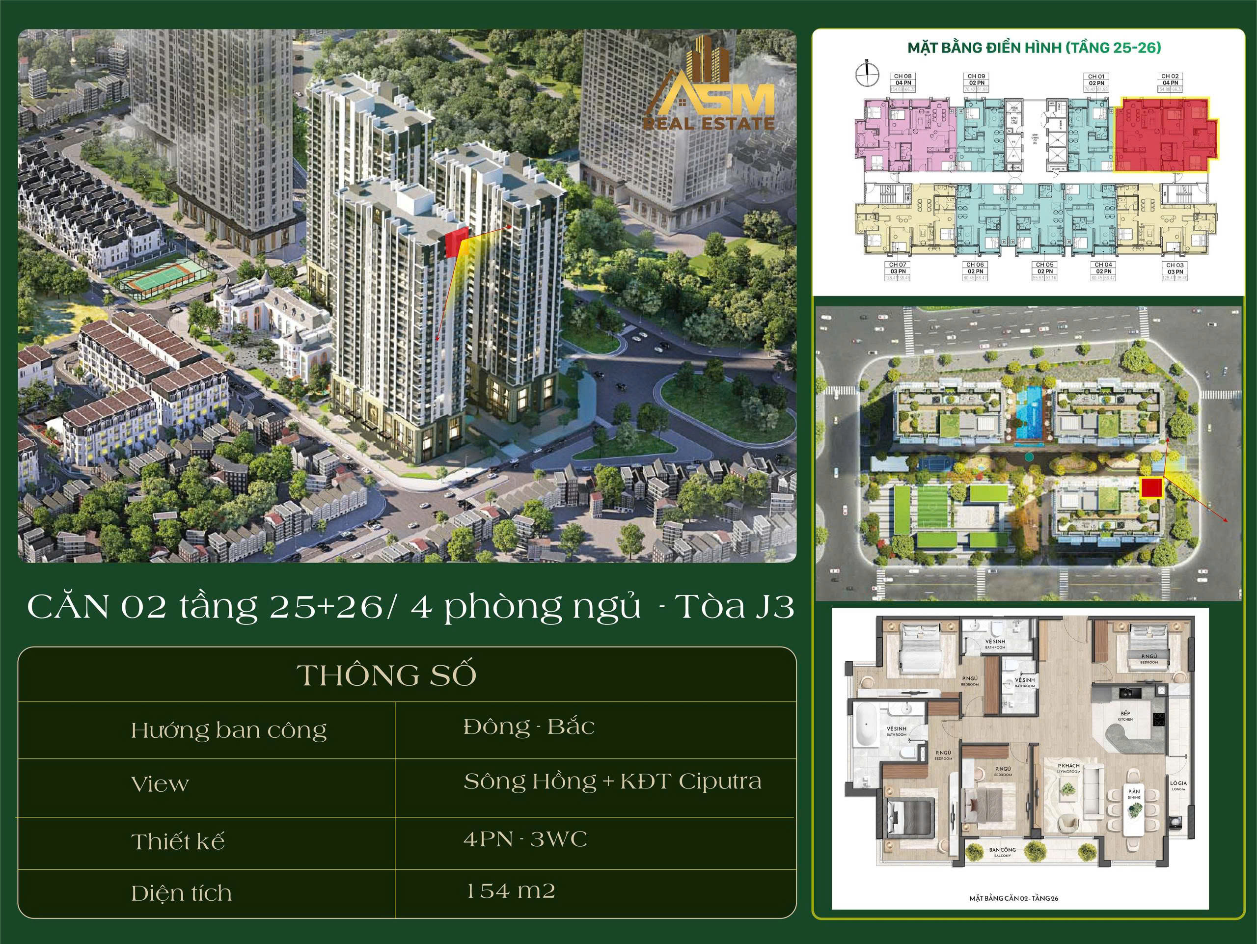 Jade Square Phạm Văn Đồng - Penthouse 4Pn -155m2. Bản đặc biệt phong cách sống thượng lưu
