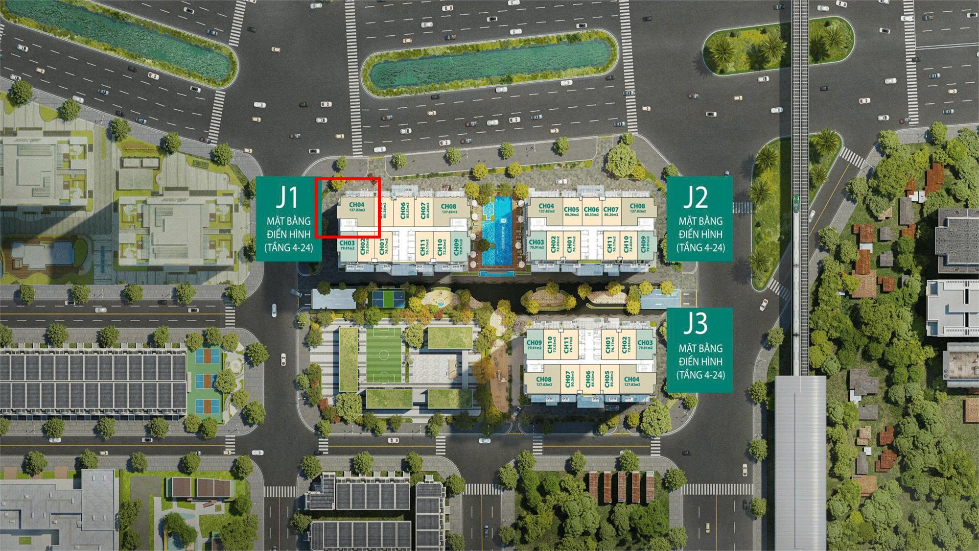 Jade Square Phạm Văn Đồng. Bản đặc biệt 3Pn - 128m2. Kính Low - e View toàn cảnh Sông Hồng